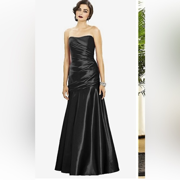 Dessy Collection Dresses & Skirts - Dessy Collection #2779 ruched drop waist strapless matte black gown EUC 6